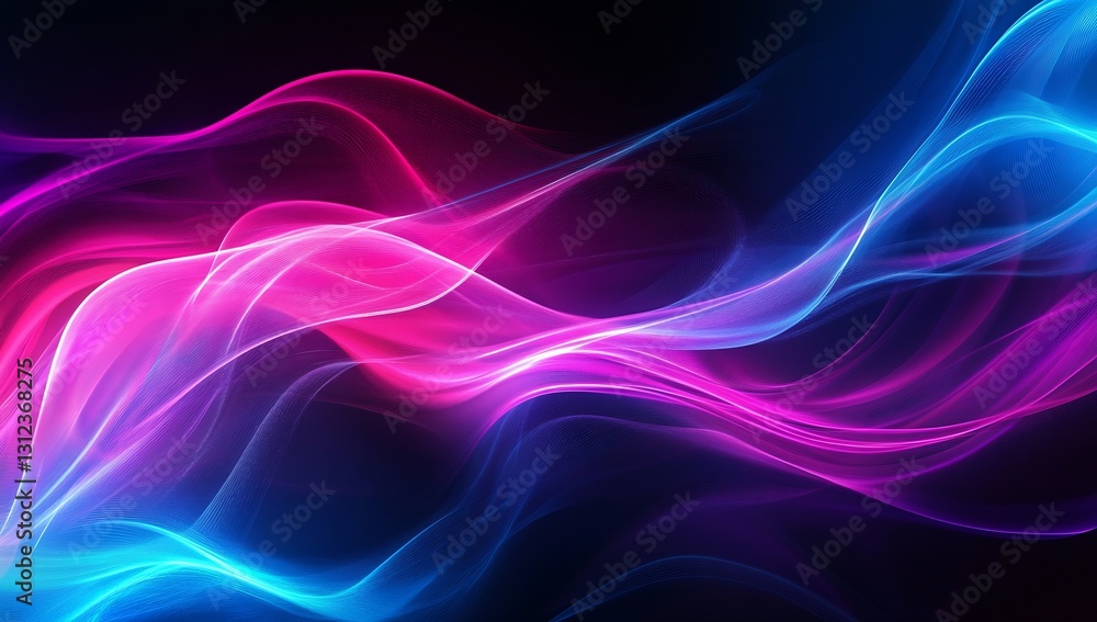 Leinwandbilder colorful abstract waves of light in pink and blue creating a stunning visual display : generative ai