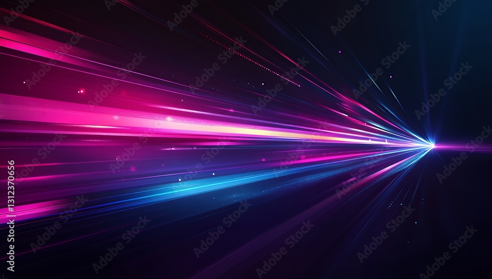 Poster Vibrant Light Rays Creating Stunning Digital Background with Dynamic Color Patterns : Generative AI