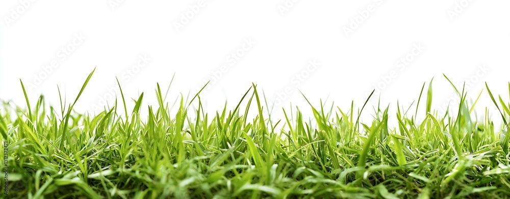 Poster lively green grass on a bright white surface creating a serene environment ideal for outdoor setting