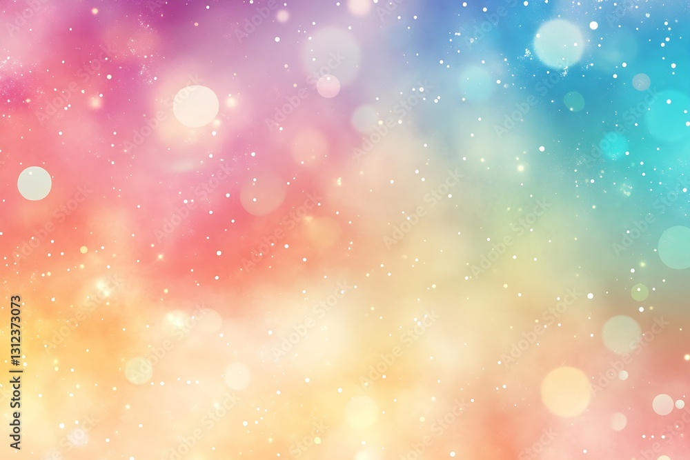 Aufkleber Soft pastel bokeh lights creating a dreamy blurred background in vibrant colors for design use : Generative AI