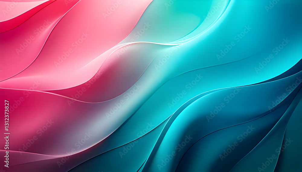 Poster abstract pink and blue wavy background creating a gradient effect