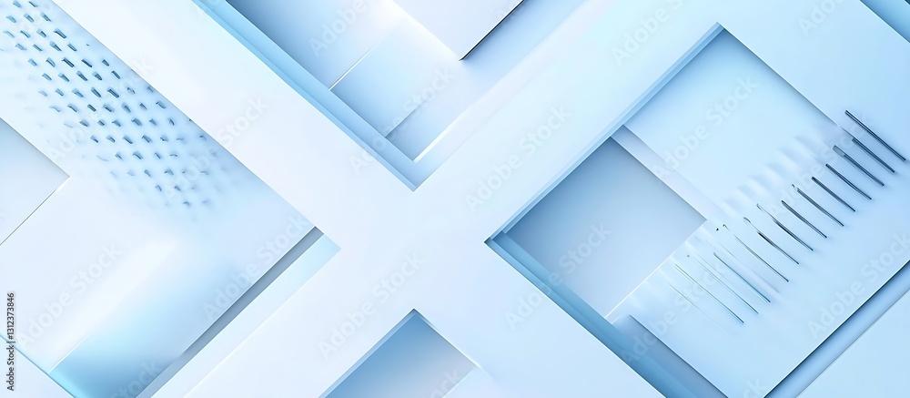 Poster Minimalist abstract design featuring a clean intersecting geometric pattern in soothing blue tones : Generative AI