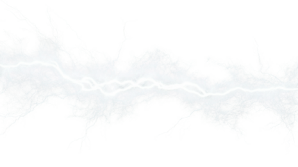 Realistic lightning strike effect on transparent background