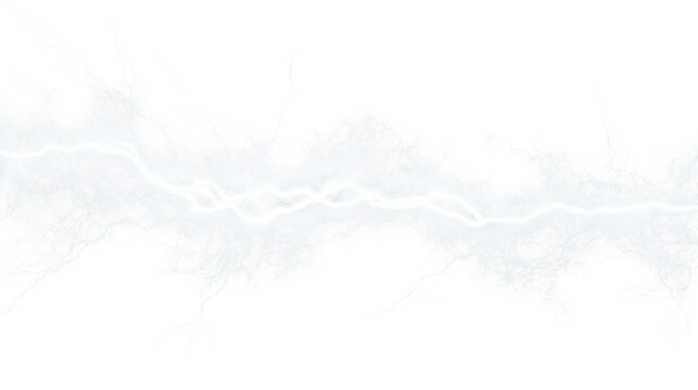 Realistic lightning strike effect on transparent background