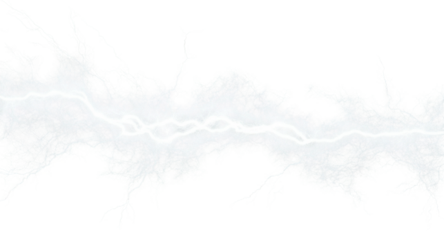 Realistic lightning strike effect on transparent background