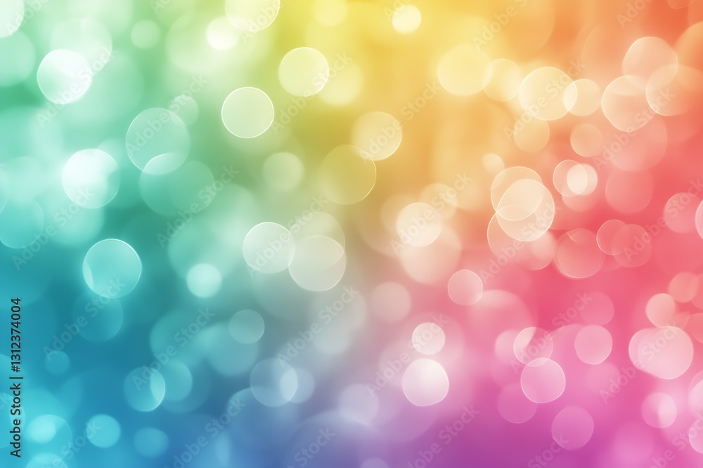 Poster Vibrant colorful bokeh background with glowing circles providing an enchanting backdrop for artistic purposes : Generative AI