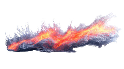Burning fire and smoke element with transparent background