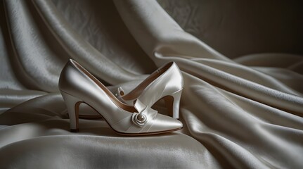  white shoes on silk velvet decore.generative.ai