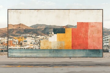 Coastal City Growth Chart Mural.