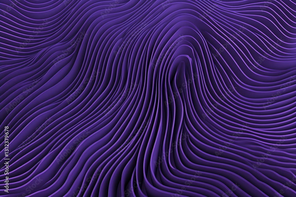 Aufkleber Abstract purple wave pattern with smooth flowing curves in a striking artistic design : Generative AI
