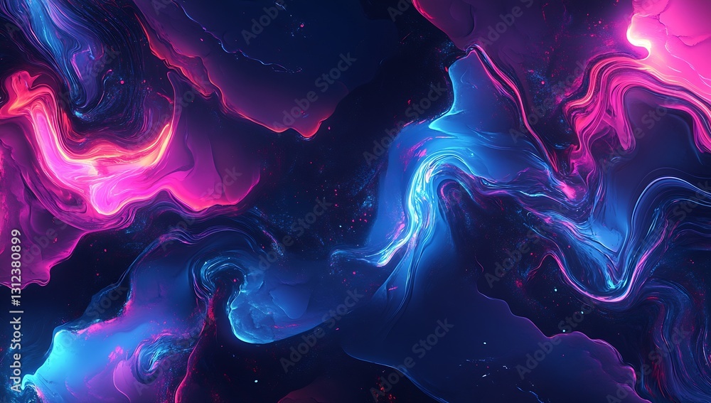 Poster Dynamic colorful swirls and waves blending together in a vibrant abstract design : Generative AI