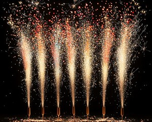 Colorful Fireworks Night Display.