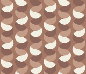 Retro mocha mousse brown cream vertical drops Vector Pattern. Modern geometrics in neutral monochrome brown seamless background.