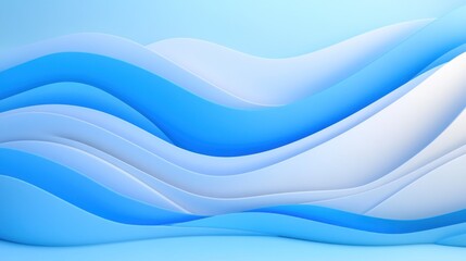 Fototapeta premium Abstract Blue Wave Layers: A Serene Digital Art Piece