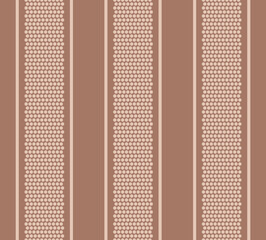 Vintage Wallpaper dotted stripes mocha mousse brown Vector Pattern. Old-fashioned stripe geometrics in neutral monochrome brown seamless background.