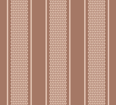 Vintage Wallpaper dotted stripes mocha mousse brown Vector Pattern. Old-fashioned stripe geometrics in neutral monochrome brown seamless background.