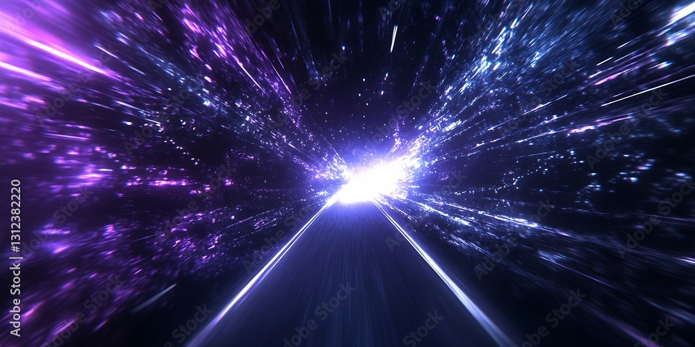 Aufkleber a spectacular burst of light and vibrant colors conveying a sense of speed and motion in a cosmic en
