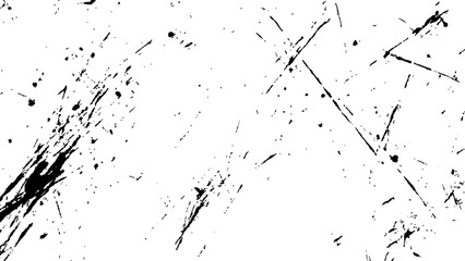 Old grunge black texture. Dark weathered overlay pattern sample on transparent background. Vector black scratches texture on old damage dirty grainy and scratches Transparent background