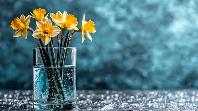 A vase filled with yellow daffodils sitting on top of a table