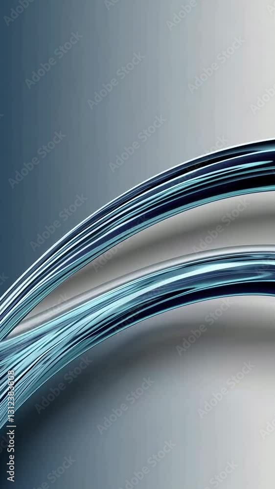 Poster dynamic flowing blue lines on a gradient background creating a sense of motion and fluidity