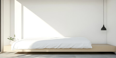 Minimalist bedroom with natural light and simple decor in a modern home