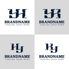 Letters YH HY YK KY Monogram Logo Set, for business with HY YH KY YK initials