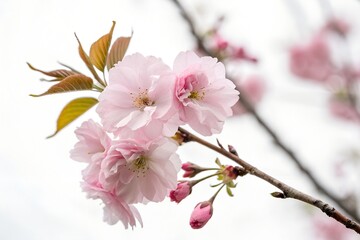 Fototapeta premium sakura flower with white background