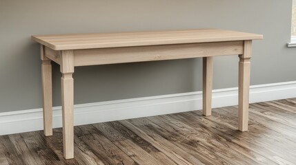 Fototapeta premium Light Oak Desk in Modern Room with Hardwood Floor