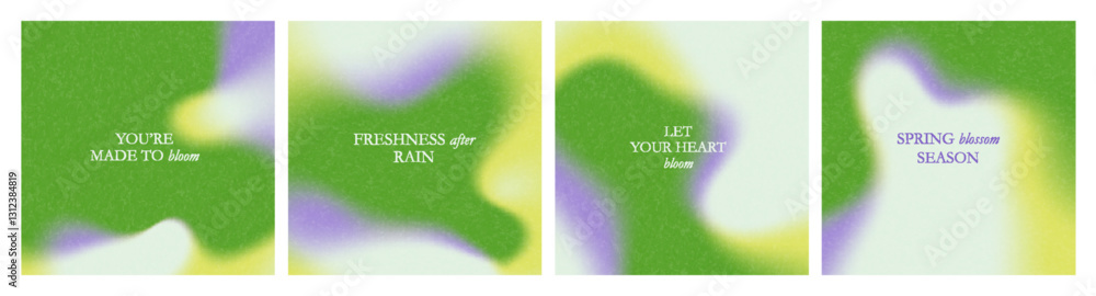 Poster Abstract Green Background with Gradient. Fluid Poster Graphic in Spring Colors. Vector Modern Texture with Gradation and Color Shapes