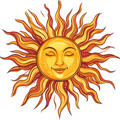 sun vector illustration AI generative 