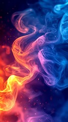 Colorful Smoke Swirls for Dark Background. (1)