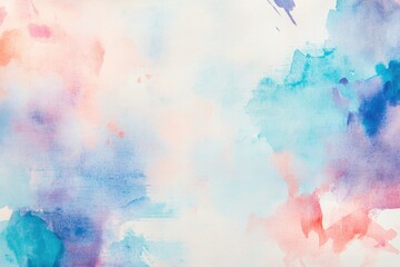 vibrant and softly blended watercolor stains spread across textured surface with ample copy space left untouched for