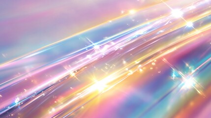 Dreamlike iridescent lightscape, shimmering pastel hues and radiant sparkles, abstract digital art