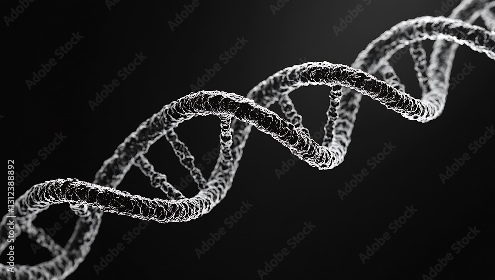 Poster stylized artistic representation of a double helix dna strand emphasizing its structure and design i