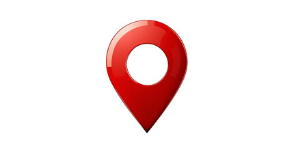 Fototapeta premium 3D red location pin icon with a sleek design, isolated on a transparent background. High-resolution vector illustration with sharp details, perfect for maps and navigation graphics.