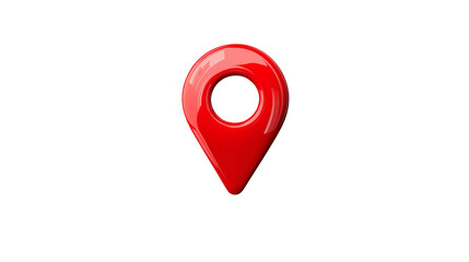 Fototapeta premium 3D red location pin icon with a sleek design, isolated on a transparent background. High-resolution vector illustration with sharp details, perfect for maps and navigation graphics.