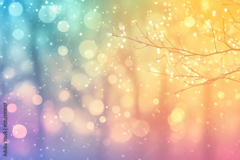 Aufkleber Colorful abstract background with soft bokeh lights creating a dreamy and enchanting atmosphere : Generative AI