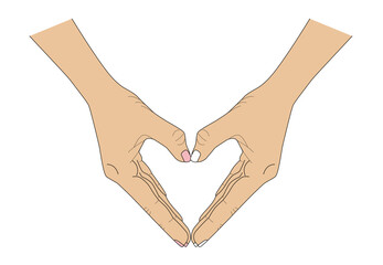 Hands folded in the shape of a heart