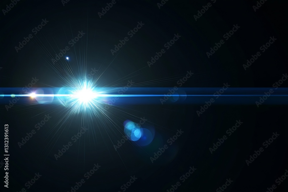 Leinwandbilder radiant blue light beams shining through darkness creating a mesmerizing visual effect : generative 