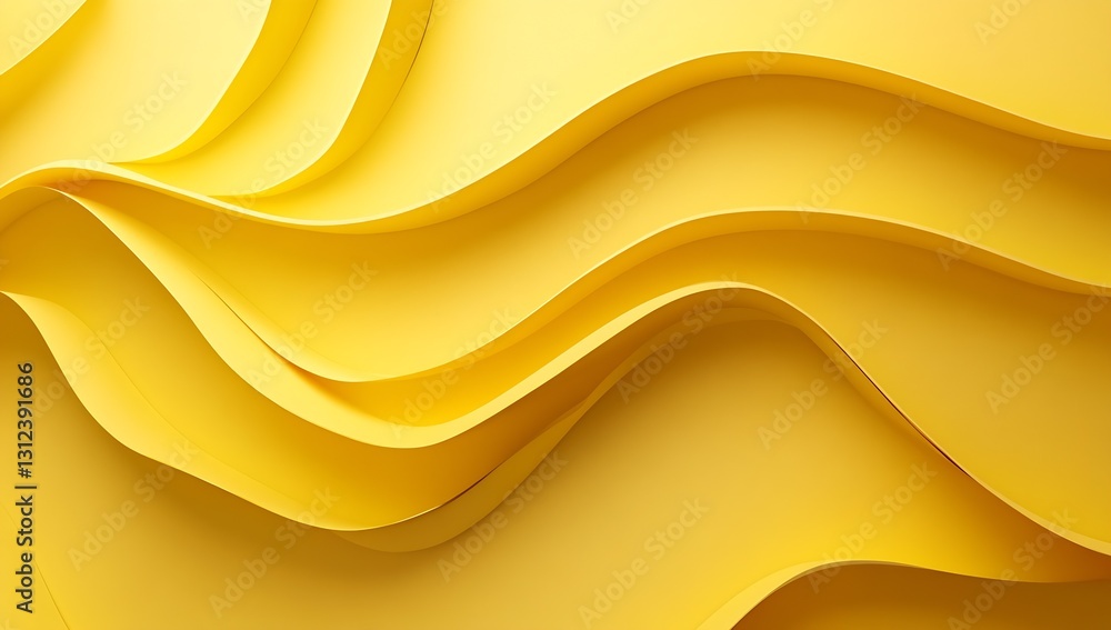 Poster intricate yellow layers showcasing modern aesthetics and textural depth in design : generative ai