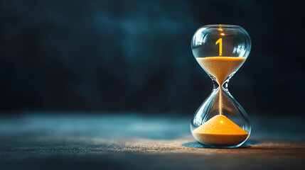 hourglass on the sand AI generative 