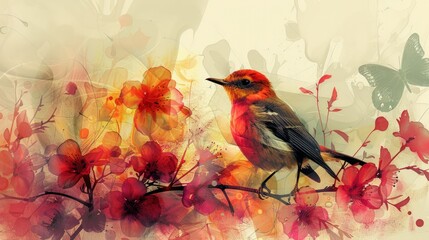 abstract birds to enhance the playful and modern aesthetic