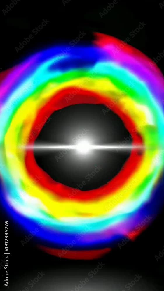 Poster radiant rainbow swirl: dynamic light patterns emerge in vivid circular motion