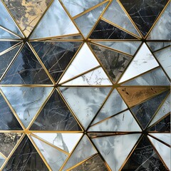 The geometric pattern, metallic elements like gold or silver outlines for a luxurious touch
