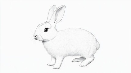 Obraz premium White Rabbit Drawing Illustration