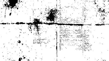 Newspaper with old grunge vintage unreadable paper texture background. Vector white and black newspaper paper grunge vintage old aged texture with fragments of newspaper text Transparent background.