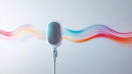 Dynamic sound waves capture microphone artistry studio environment visual impact modern aesthetic