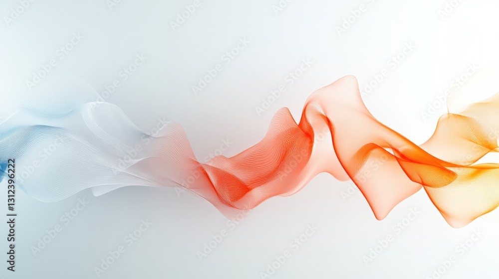 Poster dynamic flowing abstract waves in soft colors digital artwork minimalist style studio environment ar