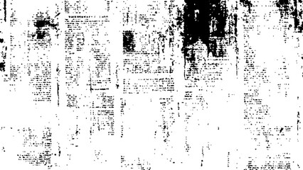 Newspaper with old grunge vintage unreadable paper texture background. Vector white and black newspaper paper grunge vintage old aged texture with fragments of newspaper text Transparent background.