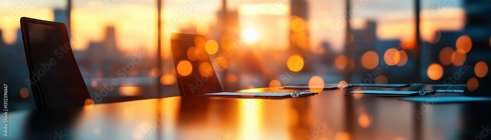Poster modern workspace featuring a laptop and a smartphone on a desk illustrating the connection of techno